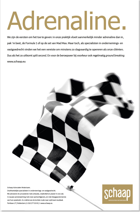 Advertentie ontwerp - Schaap Advocaten Notarissen Rotterdam 